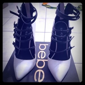 Bebe Black and White Heels